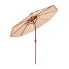 Tiki Umbrella, 9 ft Thatched Patio Umbrella with Tilt, 2-Tier Hawaiian Style Beach Parasol with PP Thatch and 8 Metal Ribs, Grass Pool Umbrellas for B