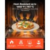 Pizza Stone, 15 in Round Pizza Stone, 0.67 in Large Cordierite Baking-Stone with Metal Peel, Scrape, 1450Fahrenheit Heat-Resistant Cooking Stones, for