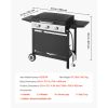 Gas Griddle, 3-Burner Flat Top Grill, Propane Griddle with Wheels, Lid, 3 x 11000 BTU Outdoor Flat Top Grills for Pan-Frying, Grilling, Stir-Frying, &