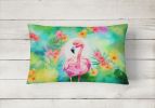Hippie Animals Throw Pillow Throw Pillow for Indoor Couch Bed Outdoor Patio Washable, Flamingo 3981,12Hx16W
