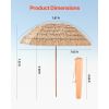 Tiki Umbrella, 8 ft Thatched Patio Umbrella with Tilt, Hawaiian Style Beach Parasol with Durable PP Thatch and 8 Metal Ribs, Grass Pool Umbrellas for