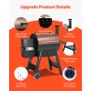 Wood Pellet Grill Smoker, 8 in 1 BBQ Grills for Outdoor Cooking, 575 Sq Inch Cook Area Electric Grill and Smoker, with LCD Screen Controller, Meat Pro