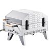 Outdoor Pizza Oven, 13 in Gas Fired Pizza-Maker, Portable Outside Gas Oven with Thickened Cordierite Pizza-Stone, and Built-in Thermometer, Pizza or G