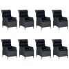 Outdoor Dining Set Dark grey and black