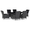 Outdoor Dining Set Dark Grey, Black