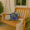 Rhode Island Violets in Watercolor Throw Pillow Machine Washable, Indoor Outdoor Decorative Pillow for Couch, Bed or Patio, 14Hx14W