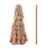 Tiki Umbrella, 9 ft Thatched Patio Umbrella with Tilt, 2-Tier Hawaiian Style Beach Parasol with PP Thatch and 8 Metal Ribs, Grass Pool Umbrellas for B