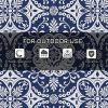 RV Patio Carpet 9 x 18 ft Outdoor Mat with Bag Blue White Design