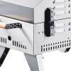 Outdoor Pizza Oven, 13 in Gas Fired Pizza-Maker, Portable Outside Gas Oven with Thickened Cordierite Pizza-Stone, and Built-in Thermometer, Pizza or G