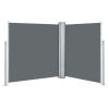 Side Awning Anthracite fabric and grey steel frame