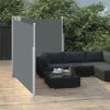 Side Awning Anthracite fabric and grey steel frame