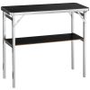 Folding Portable Bar Table, Tradeshow Podium Table for Indoor, Outdoor, Party, Picnic, Exhibition, Includes Carrying Case