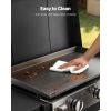Gas Griddle, 3-Burner Flat Top Grill, Propane Griddle with Wheels, Lid, 3 x 11000 BTU Outdoor Flat Top Grills for Pan-Frying, Grilling, Stir-Frying, &