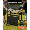 Gas Griddle, 3-Burner Flat Top Grill, Propane Griddle with Wheels, Lid, 3 x 11000 BTU Outdoor Flat Top Grills for Pan-Frying, Grilling, Stir-Frying, &