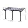 Outdoor Pergola Patio Gazebo Awning UV Protection Adjustable Aluminum Frame 14.5x10