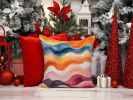 Lesbian Pride Throw Pillow Machine Washable, Indoor Outdoor Decorative Pillow for Couch, Bed or Patio, 18Hx18W