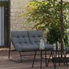 Garden Furniture with Cushion Black 43.31 x 31.89 x 27.95 in