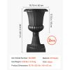 Plastic Urn Planters, 15.8 x 26.4 Inch, 2 Pack Black Classic Flower Pots Front Porch Planters, Indoor & Outdoor Vase for Wedding, Party, Event, Home