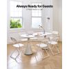 6 Pack Folding Chairs, Foldable Plastic Chairs with Heavy Duty Metal Frame, Portable Folding Card Table Chairs