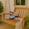 Progress Pride Waves of Unity Throw Pillow Machine Washable, Indoor Outdoor Decorative Pillow for Couch, Bed or Patio, 14Hx14W