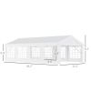 13' x 26' Heavy-Duty Outdoor Carport Party Event Tent, Patio Gazebo Canopy Pavilion with 4 Sidewalls & 8 Windows, White