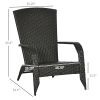 Wicker Adirondack Chair, Outdoor All-Weather Rattan Fire Pit Chair w/ Soft Cushions, Tall Curved Backrest, Cream White
