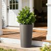2 Pack Tall 21.7 in Planters for Outdoor Plants Modern Tall Square Planter Box Indoor Outdoor Porch Patio Flower Pot Modern Big Tapered Matte Tree Flo