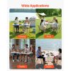 Folding Table, 4 Ft Heavy Duty Portable Fold-in-Half Utility Table, Indoor Outdoor Plastic Rectangle Table with Adjustable Height and Built in Handle
