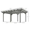 12' x 16' Outdoor Pergola, Wood Gazebo Grape Trellis with Stable Structure for Climbing Plant Support, Gray