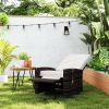 Outdoor Wicker Swivel Recliner Chair, Lifting Footrest, 360Â° Rotating Basic, Water-resistant Cushions, Khaki