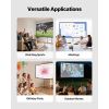 Projector Screen with Stand, 80 Inch 160° Wide Angle Indoor Outdoor Projection Screen, 16:9 4K HD Wrinkleless Portable Tripod Screens with Carry Bag,