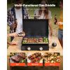 Gas Griddle, 2 Burner Tabletop Griddle, 22 inch Portable Griddles Propane with Lid, Oil Drain Hole & Oil Collection Tray, 2 x 11000BTU Camping Flat To