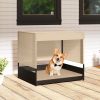 Elevated Wicker Dog House for Small to Medium Breeds