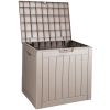 Outdoor Storage Box, 31 Gallon Resin Deck Box, Backyard Outside Toy and Towel Storage Cabinet Waterproof, for Patio Furniture Cushions, Garden Tools,
