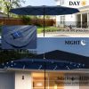 Garden sunshade umbrella, with base courtyard umbrella, outdoor umbrella, Navy Blue