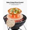 Pizza Stone, 15 in Round Pizza Stone, 0.67 in Large Cordierite Baking-Stone with Metal Peel, Scrape, 1450Fahrenheit Heat-Resistant Cooking Stones, for