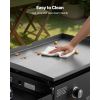 Gas Griddle, 2-Burner Flat Top Grill, 28 inch Grill Plate Foldable Propane Griddle with Wheels, 30000 BTU Outdoor Flat Top Grills for Pan-Frying, Gril