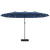 Garden sunshade umbrella, with base courtyard umbrella, outdoor umbrella, Navy Blue