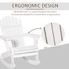 Snowy White Adirondack Rocking Chair for Outdoor Spaces, Slatted Back Design|