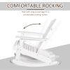 Snowy White Adirondack Rocking Chair for Outdoor Spaces, Slatted Back Design|