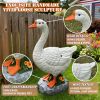 Porch Goose Statue Cygnus Large White Porch Goose Big Resin Garden Lawn Yard 20 inches High Figurine Duck Decorative Figurine for Patio