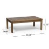 Patio Loveseat and Coffee Table Set, Patio Furniture Set with Cushion, Acacia Wood Frame Conversation Set for Garden, Backyard, Porch and Poolside, Mi