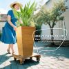 Trio of Tall Planters: 22" Brown, Designed for Both Indoor and Outdoor Use, with Superior Drainage|