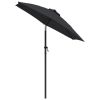 Garden Parasol Black and dark grey Aluminum, Polyester Medium