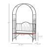 23.25" W x 80" H Metal Garden Arbor Archway for 2 People with Relaxing Bench & Delicate Scrollwork for Weddings & Various Climbing Plant