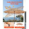 Tiki Umbrella, 9 ft Thatched Patio Umbrella with Tilt, Hawaiian Style Beach Parasol with Durable PP Thatch and 8 Metal Ribs, Grass Pool Umbrellas for