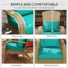 Patio Adirondack Chair with Rattan Wicker, Soft Cushions, Tall Curved Backrest for Deck or Garden, Sky Blue