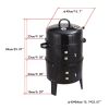 Outdoor double-layer grill, charcoal wood fired braising and smoking stove