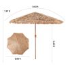 Tiki Umbrella, 9 ft Thatched Patio Umbrella with Tilt, Hawaiian Style Beach Parasol with Durable PP Thatch and 8 Metal Ribs, Grass Pool Umbrellas for