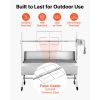 Rotisserie Grill, 38W BBQ Outdoor Pig & Lamb Spit Roaster, Charcoal Spit Roaster with 132 LBS Capacity, Wheels & 4-Level Height, Stainless Steel Elect